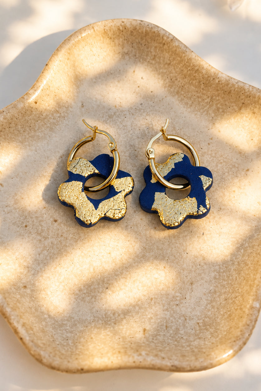 Flower Power - Gold Hoop Earrings