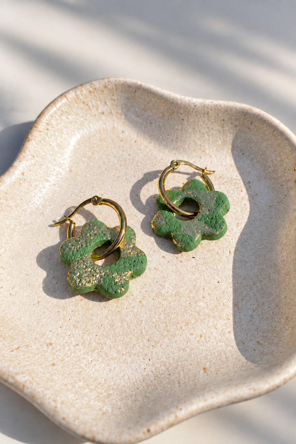 Flower Power - Gold Hoop Earrings