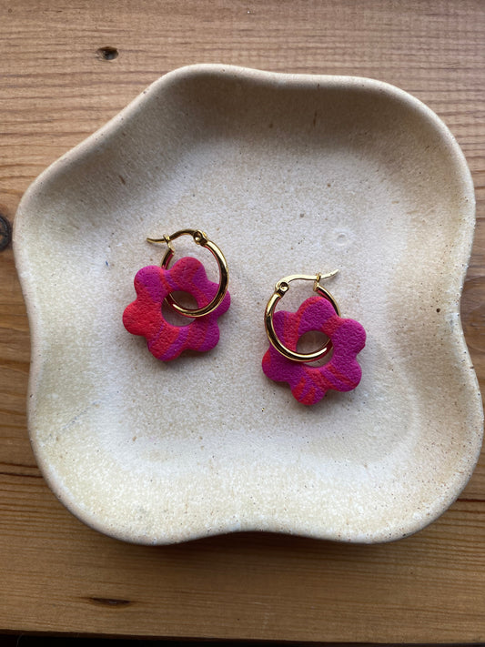 Flower Power - Gold Hoop Earrings