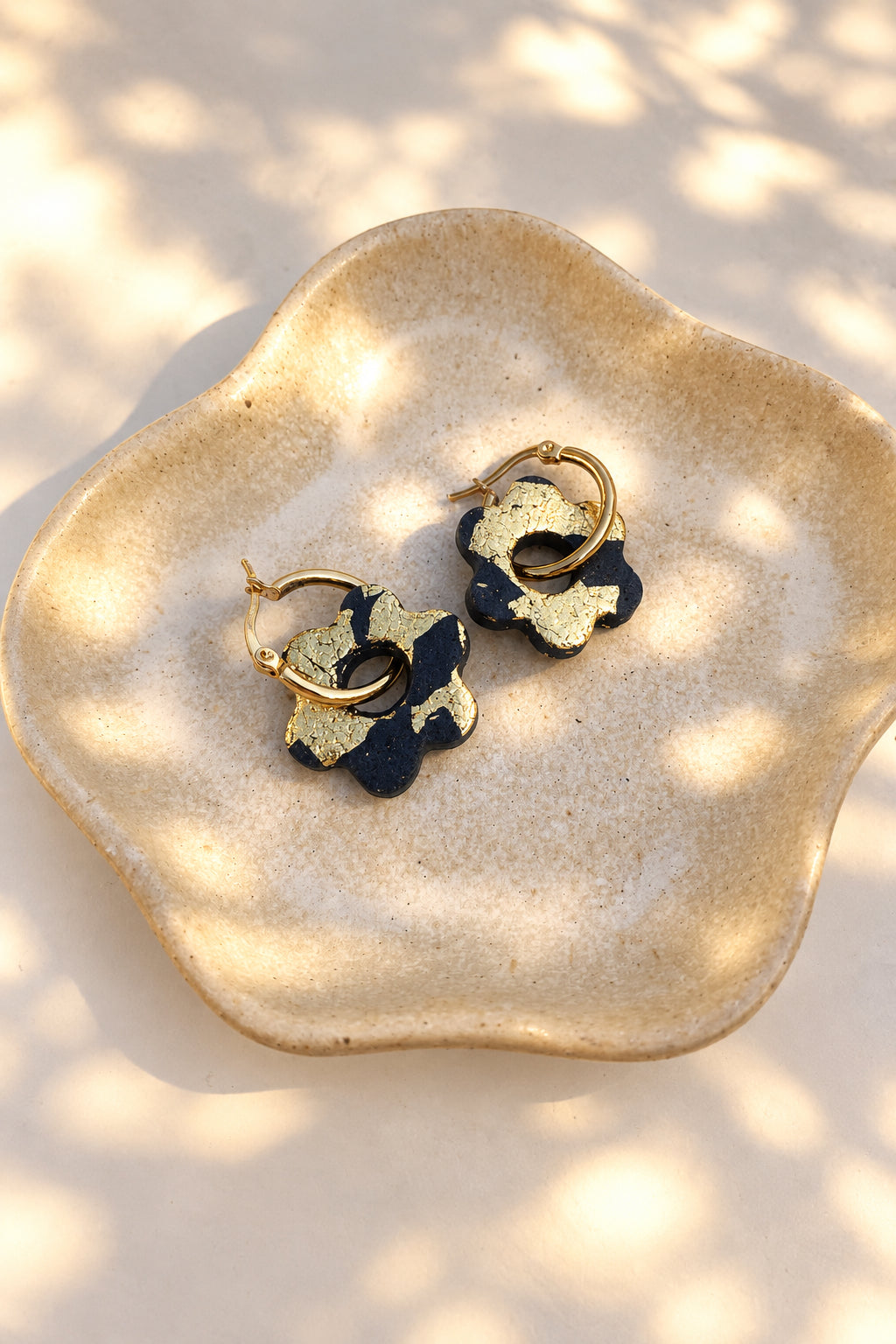 Flower Power - Gold Hoop Earrings