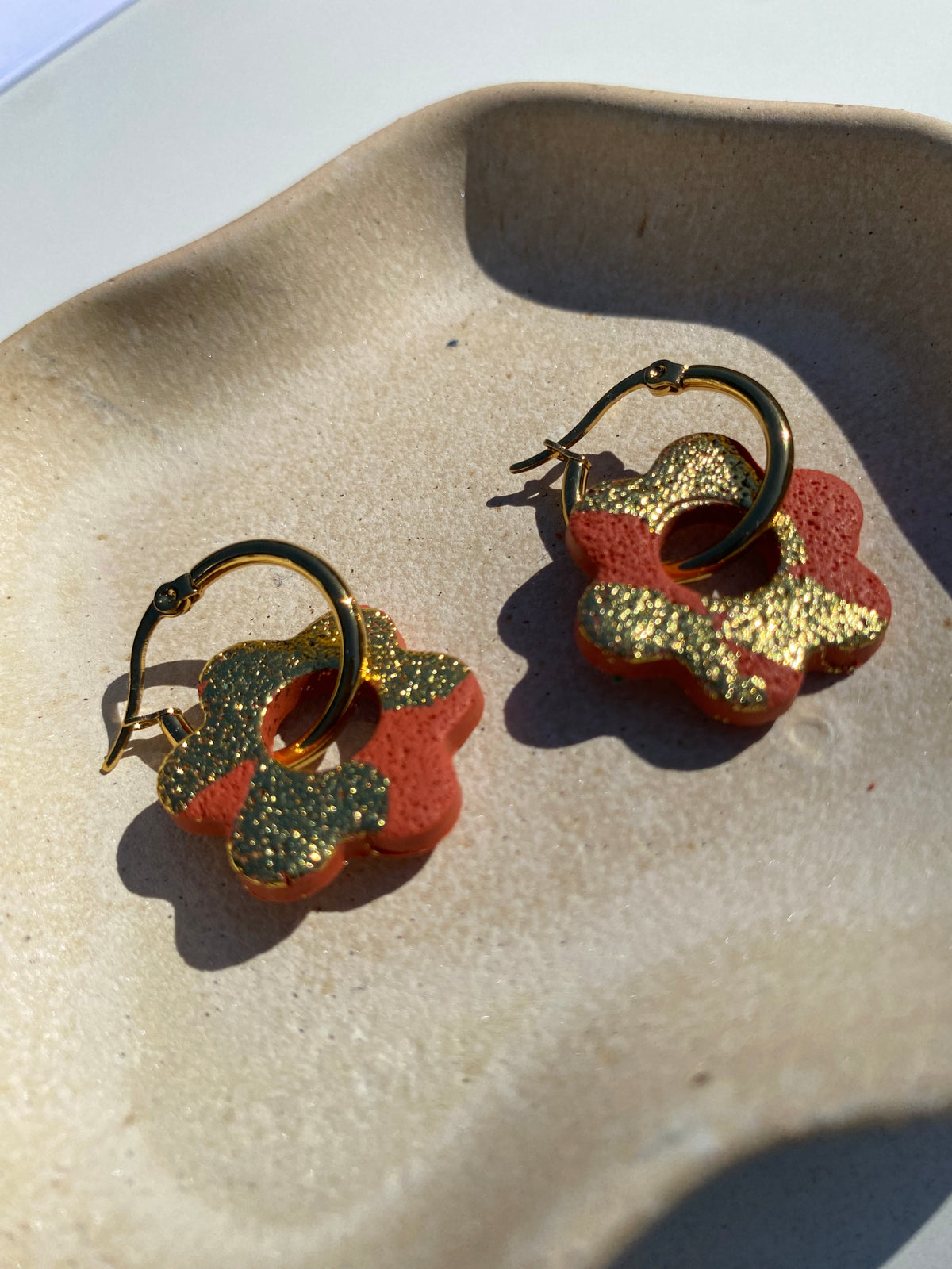 Flower Power - Gold Hoop Earrings