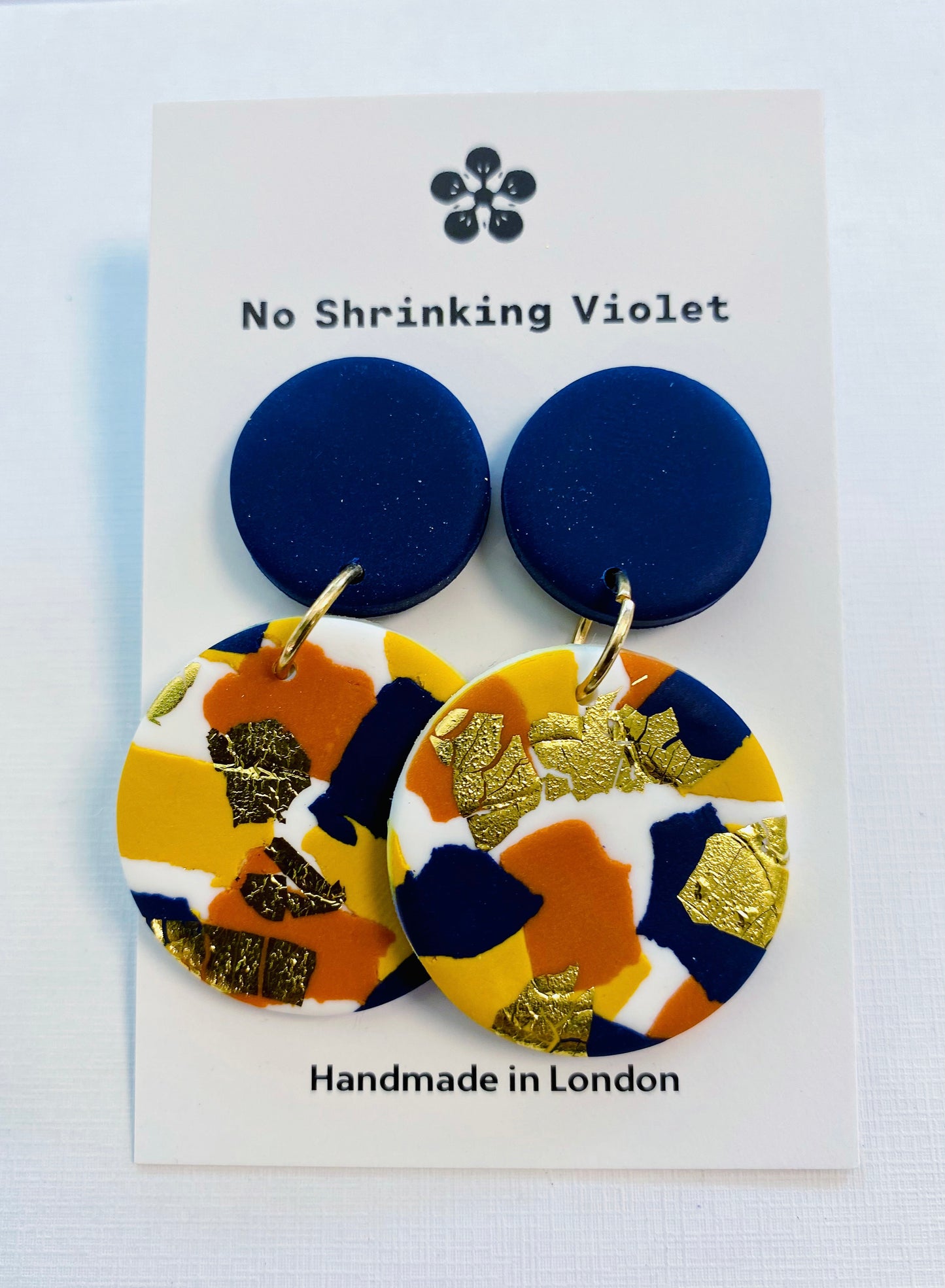 Sydney Medium Earring (Navy Stud)