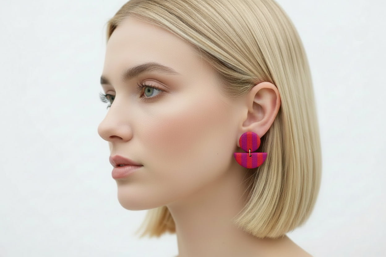 Bronte - Mini  Pink  Earring