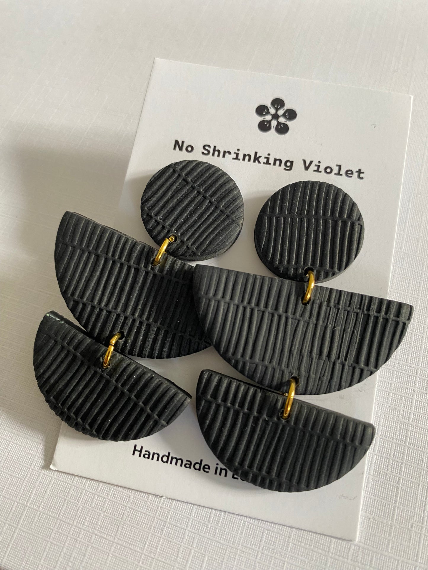 Interwoven- Black Stack Earring