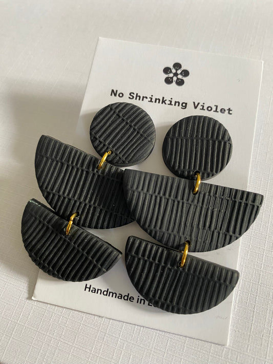 Interwoven- Black Stack Earring