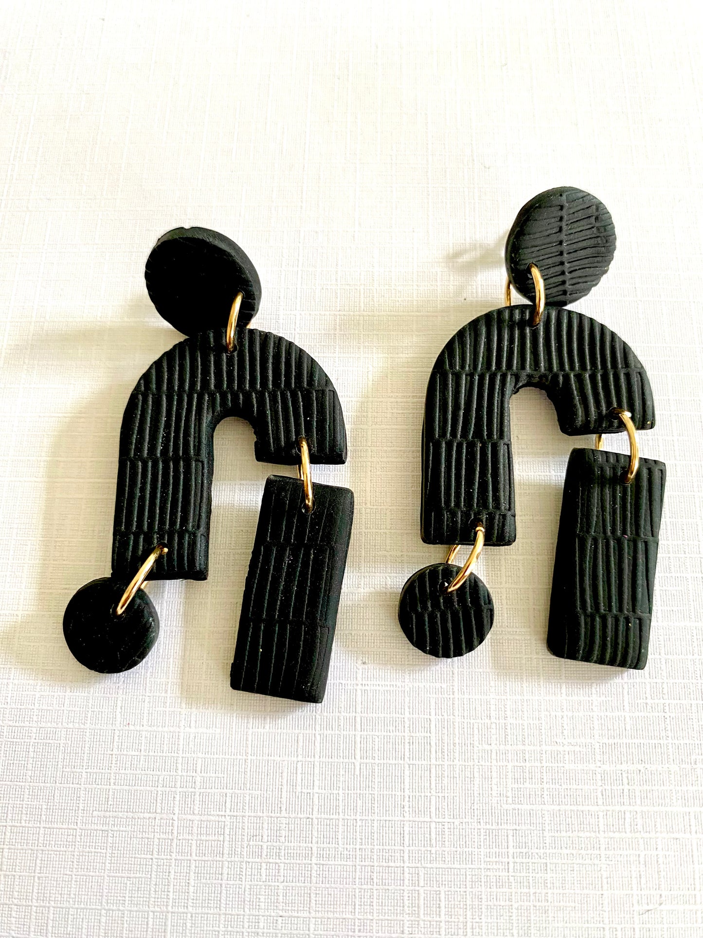 Interwoven- Black Shape Earring
